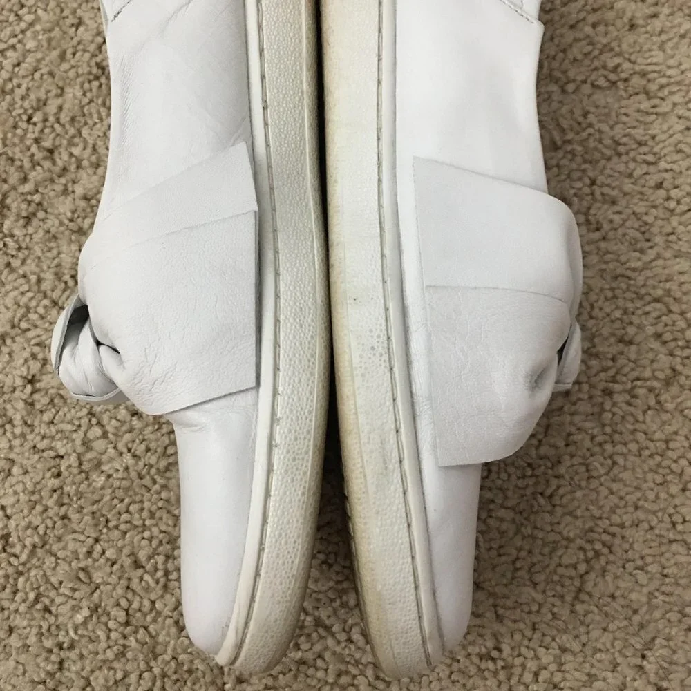 Zara women leather mule plimsolls with bow size 8 ref: 1751/101